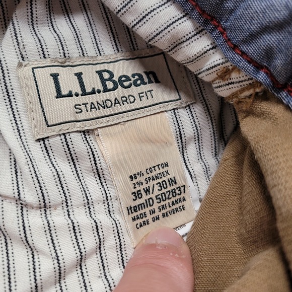LL Bean Pants Mens 36x30 Brown Corduroy Standard Fit Trousers Hiking Outdoor - Picture 10 of 11